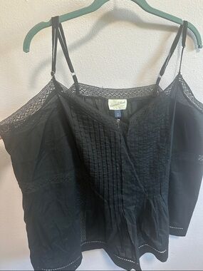 Universal Thread Black Lace Trim Tank Top